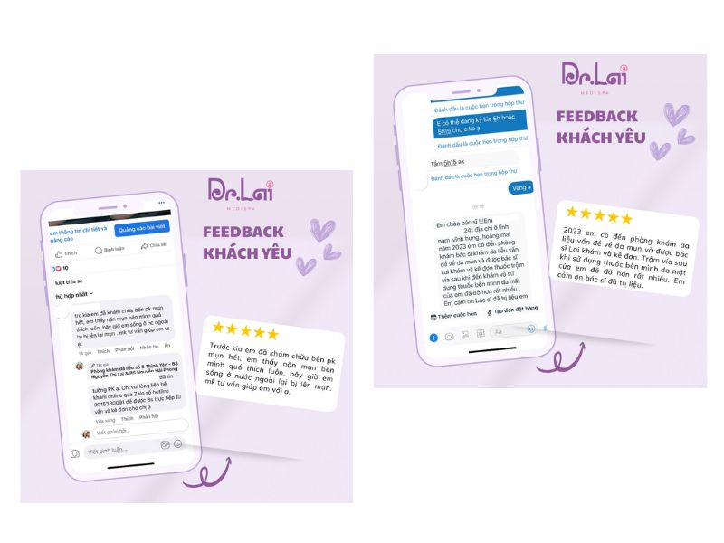 Feedback của khách hàng sau khi điều trị da tại Dr. Lai
