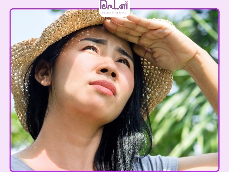 Tiếp xúc trực tiếp với ánh mặt trời sẽ khiến da mặt bị tổn thương và sẫm màu hơn