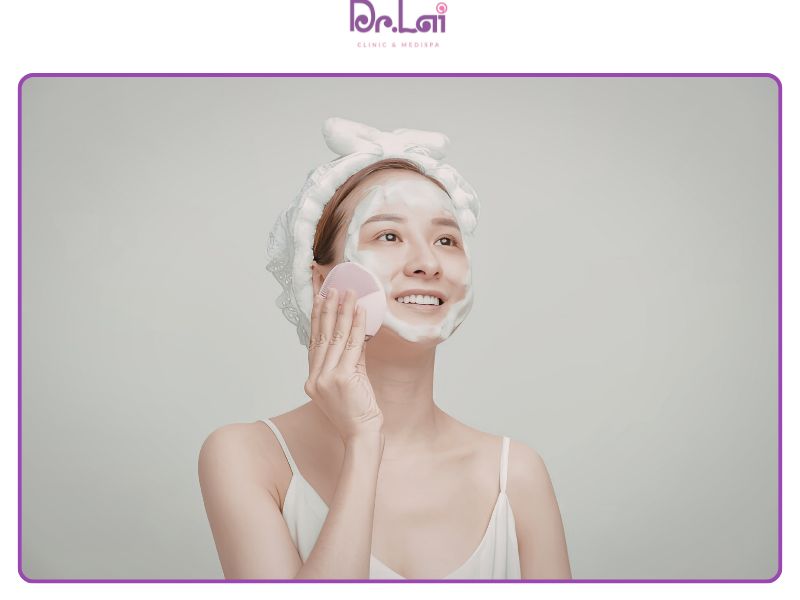 Rửa mặt bằng sữa rửa mặt hằng ngày