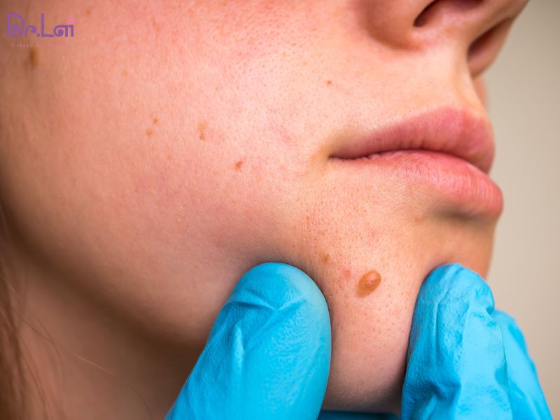 Nốt mụn thịt trên mặt