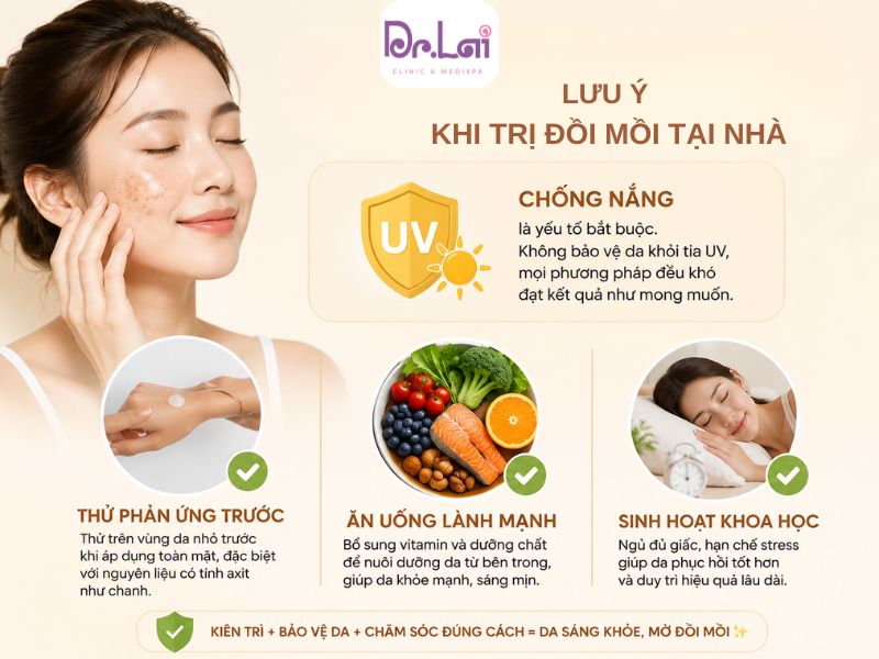Lưu ý quan trọng khi trị đồi mồi tại nhà