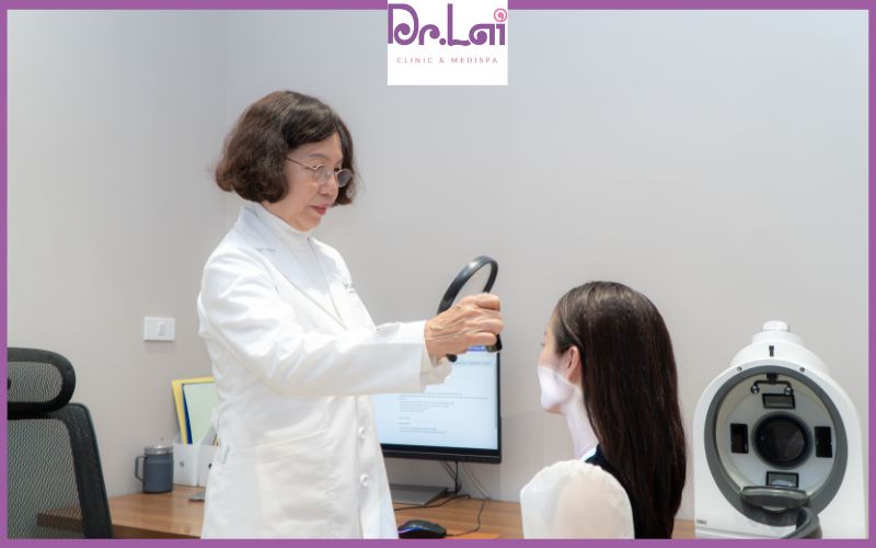 Thăm khám tình trạng da trước khi điều trị sẹo