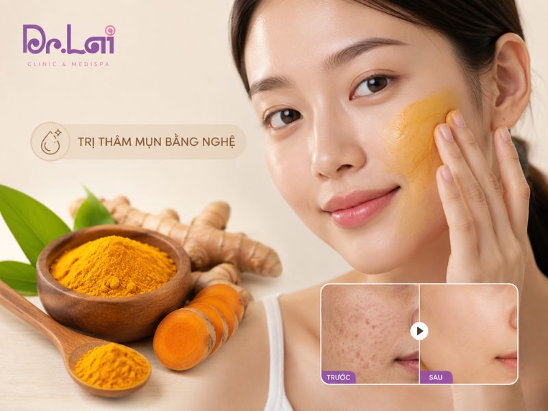 Điều trị thâm mụn tại nhà bằng nghệ
