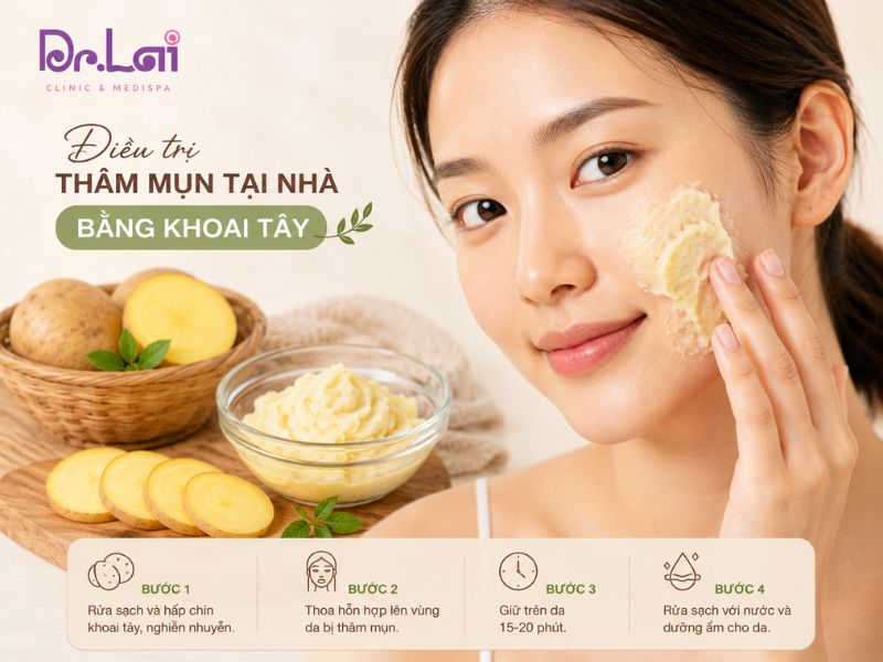 Điều trị thâm mụn tại nhà bằng khoai tây
